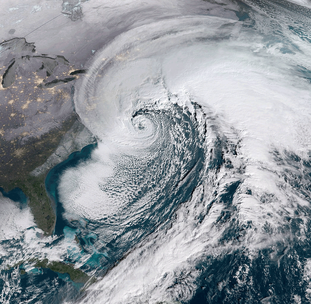 Satellite image of nor'easter