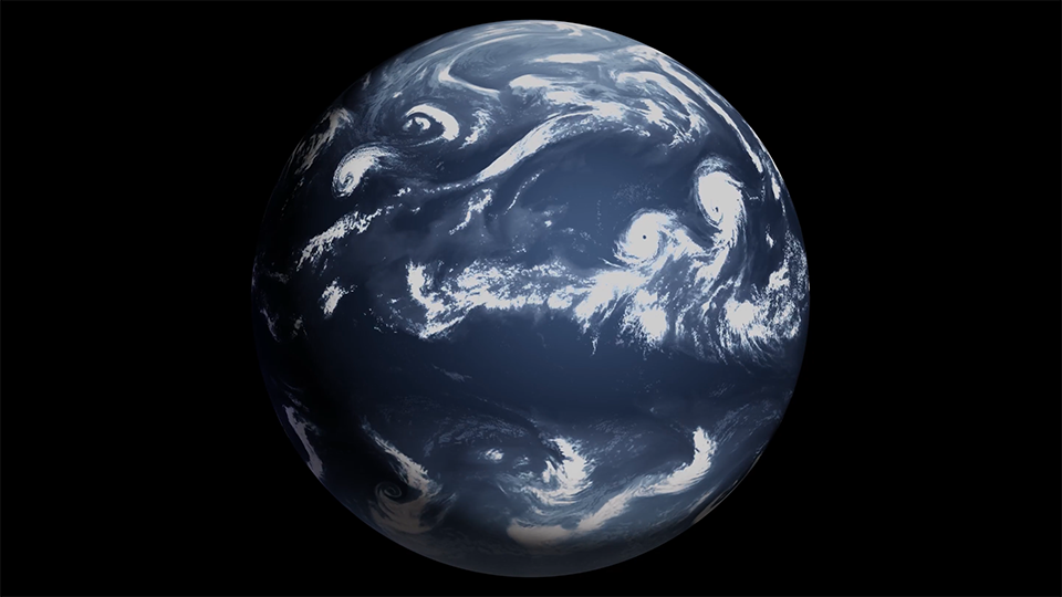 Simulation of Kelvin waves modeled in MPAS with the Aquaplanet configuration. 