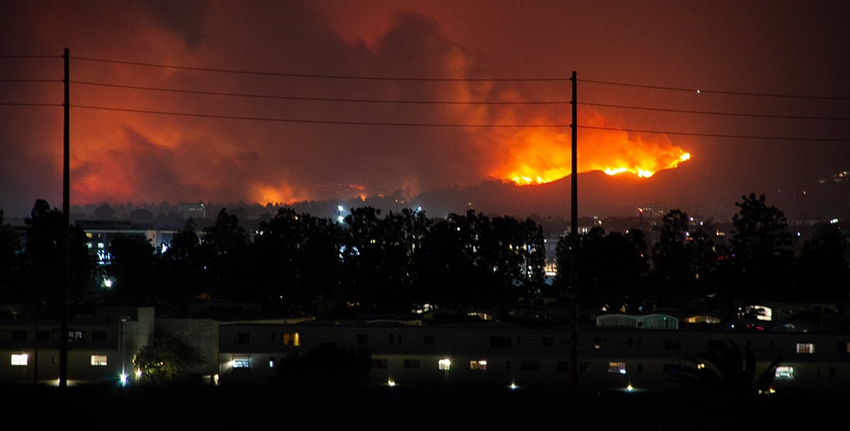 The Palisades Fire in January 2025.