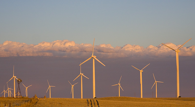 Turbines at Cedar Creek Wind Farm in northeast Colorado