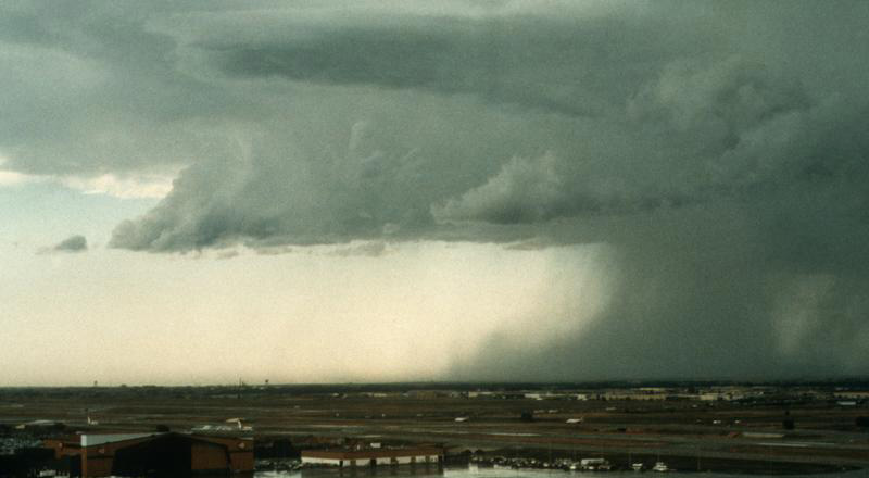  Microburst looms near Denver's Stapleton International Airport, July 6, 1984