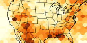 Map of future extreme precipitation