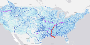 Map from National Water Model