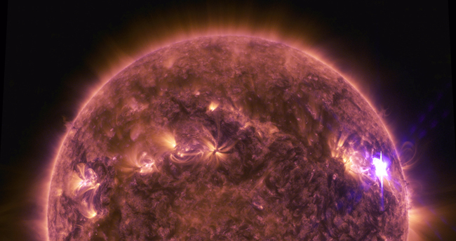 A solar flare captured by NASA's Solar Dynamics Observatory