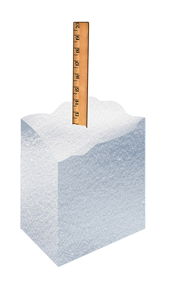 graphic shows 12 inches of snow