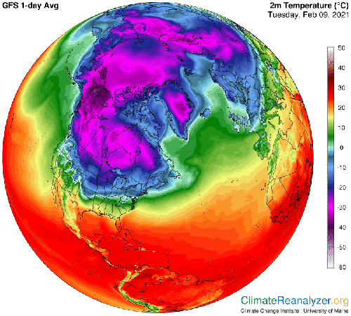 An infographic of arctic air spilling into north Ameririca