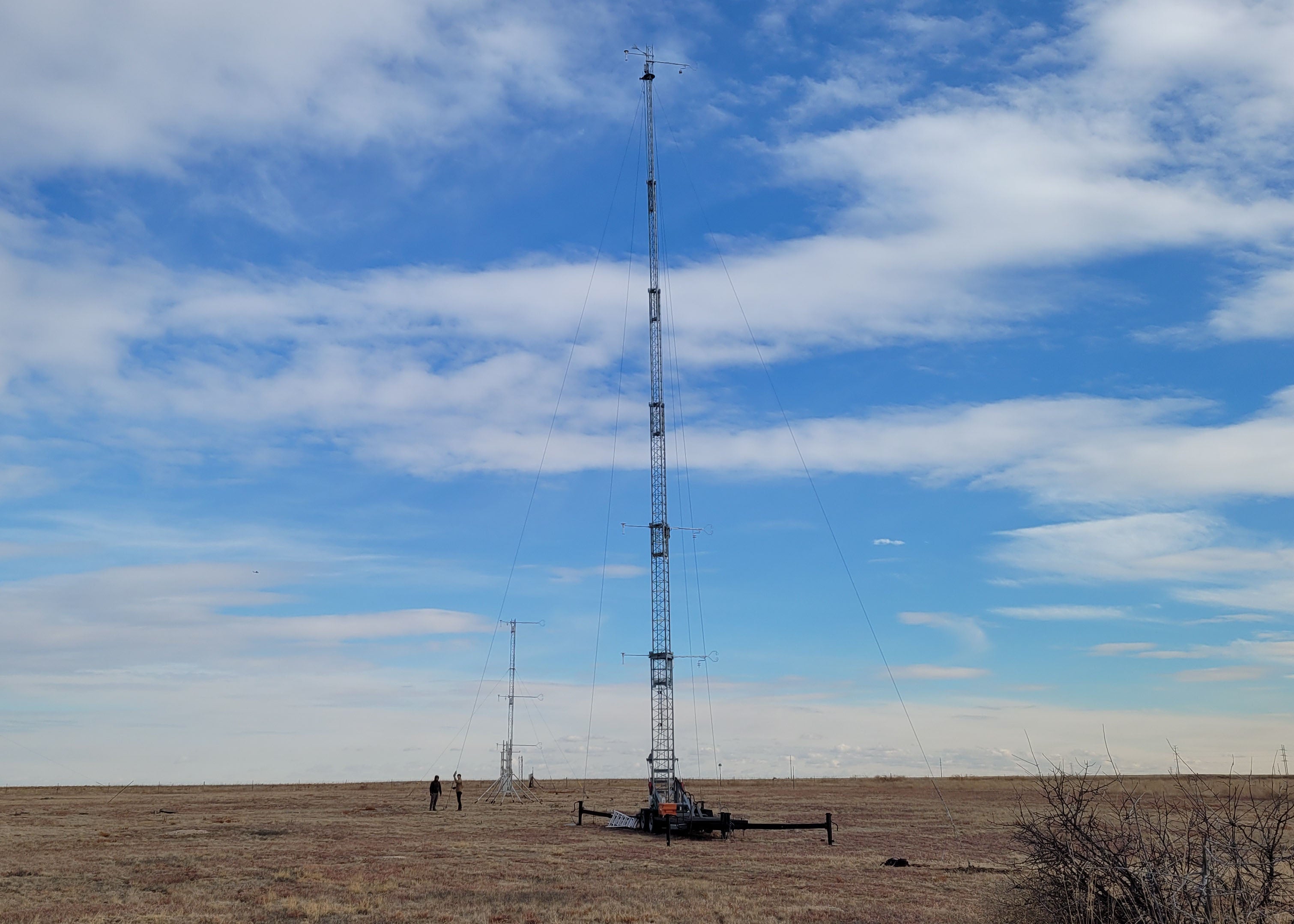 Flux tower collects data at Marshall Field Site.