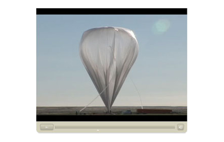 Large white balloon being filled with helium 