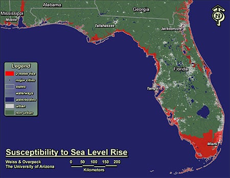 Climate Change Florida Map - United States Map