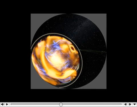 Image to click on for Journey to the Stars video, a flight into the center of the Sun