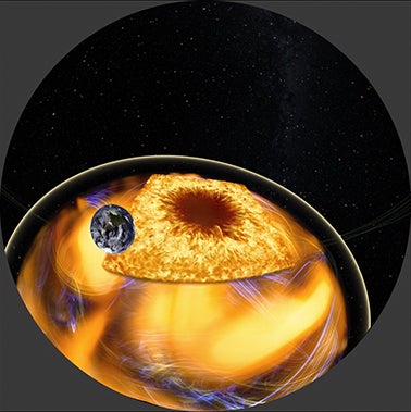 Visualization of magnetic field in the solar convection zone