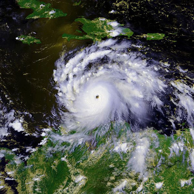 Satellite image of a hurricane Felix