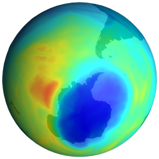 Visualization of Earth with yellow, red and green overlays