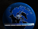 Visualization of Earth viewed from North Pole, black background