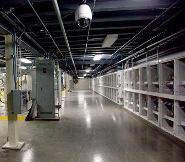 Pipes, fans, and other components of computing room cooling system