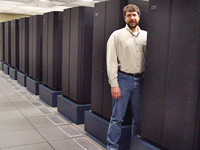 Jeff Kuehn with blackforest supercomputer, 1999