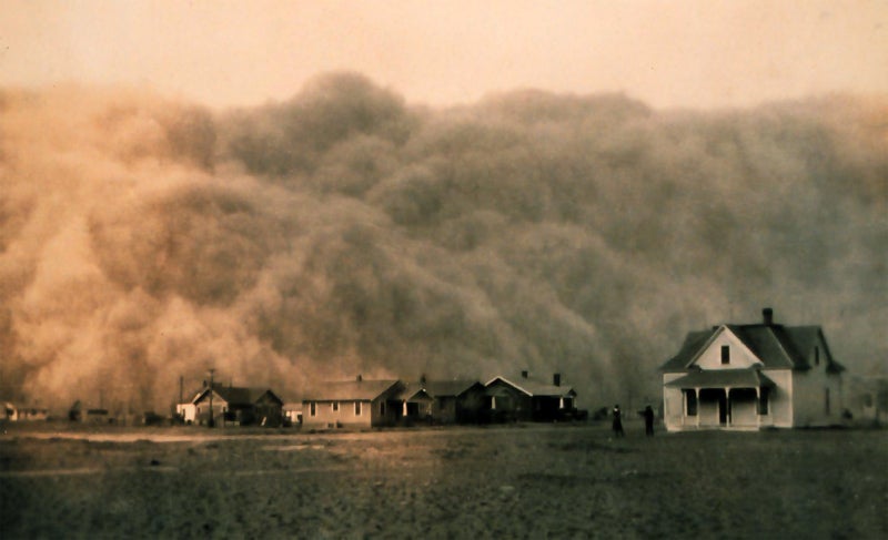 Dust storm near Stratford, Texas, on April 18, 1935