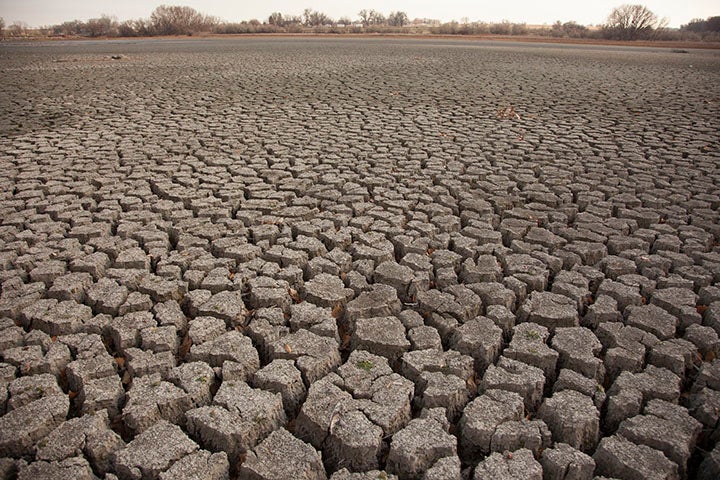 Dried lakebed in eastern Boulder County, Colorado, November 2012