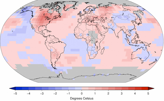 Map showing global temperature anomalies for 2012 (Jan-Oct)