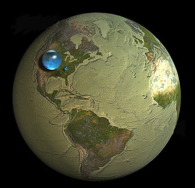 USGS depiction of freshwater vs. global water supply