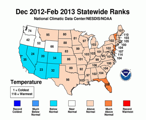 Winter cold: December-February map from NOAA NCDC