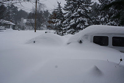 Heavy snow on February 9, 2013, in Billerica, Massachusetts