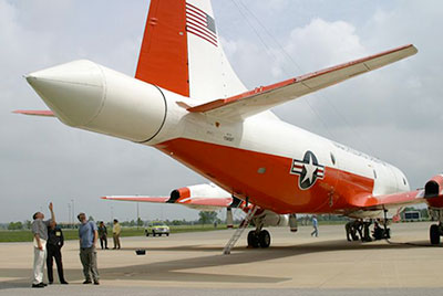 Electra Doppler Radar on tail of NRL P-3 aircraft during BAMEX project