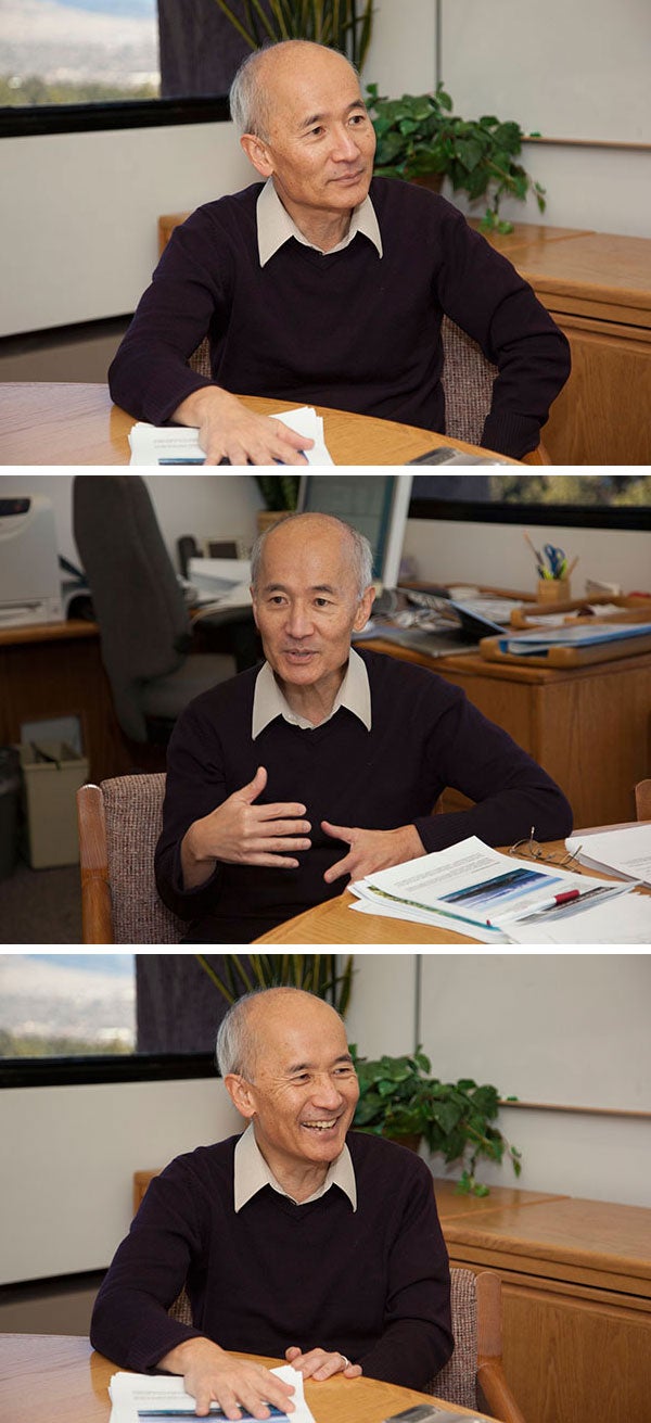 Three portraits of Roger Wakimoto