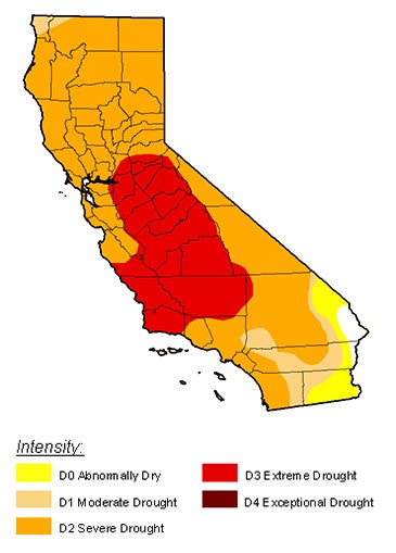 Depiction of California drought areas