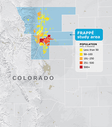 Map of FRAPPÉ study area in northeast Colorado