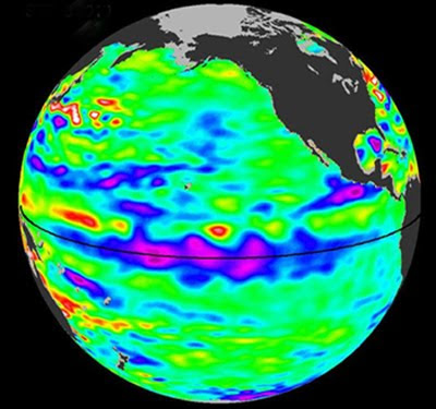 Sea surface temperature during La Nina conditions over tropical Pacific in early Sept. 2010