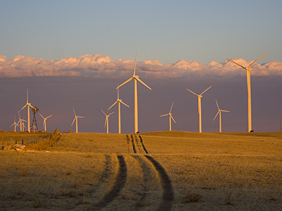 Wind turbines in northeast Colorado