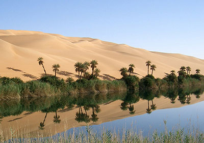Ubari Oasis in southern Libya