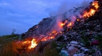 Open trash burning in Philippines