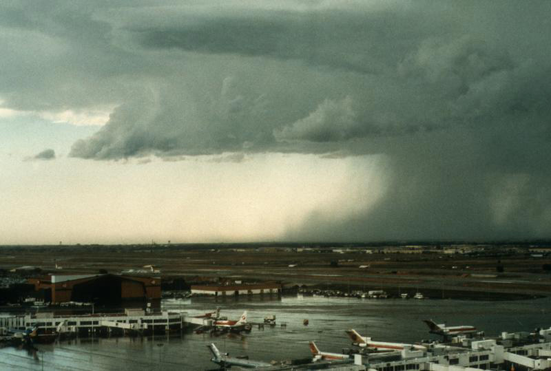 Microburst photo taken from Denver Stapleton Airport, 1980s