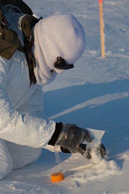 Scientist at OASIS field project near Barrow, AK