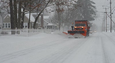 Winter snow gets plowed in Nashua, NH, 2/5/14