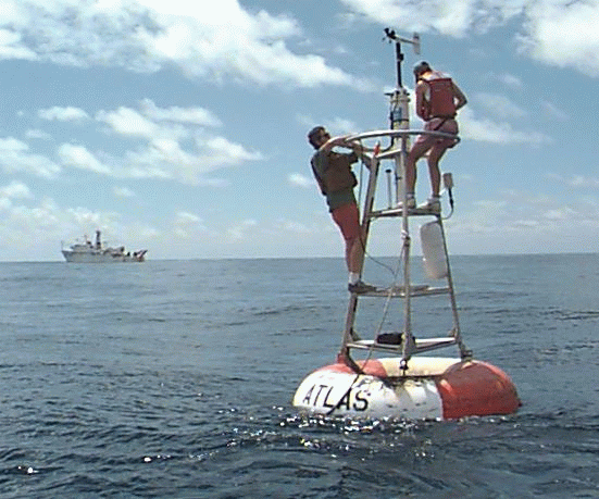 Deployment of Tropical Ocean Atmosphere buoy in Pacific Ocean