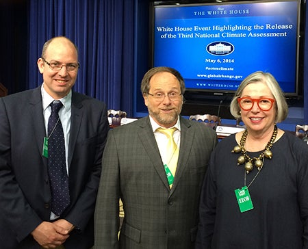 JOSS’s Brian Duggan, Steve Aulenbach, and Karyn Sawyer at White House for U.S. National Climate Assessment launch on May 6, 2014