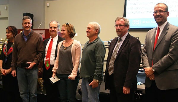 Mary Marlino, Steve Yeager, Tom Bogdan, Alicia Karspeck, Joe Tribbia, Michael Thompson at 2015 holiday party