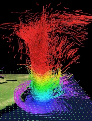High performance computing at NCAR: 3-D map of potential temperature during Hurricane Sandy
