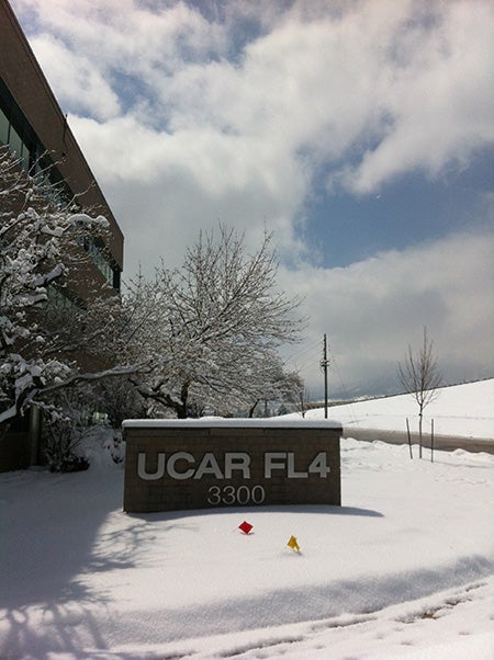 UCAR Foothills Lab 4 in spring snow, 4/23/13