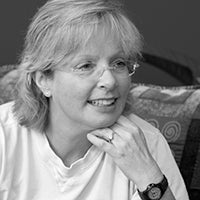 A black and white photo of Reta.
