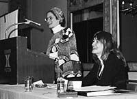 Peggy LeMone and Diane Johnson in 1975 at AMS conference.