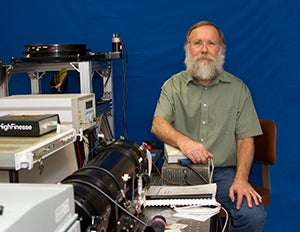 Bruce Morley with his lidar equipment.