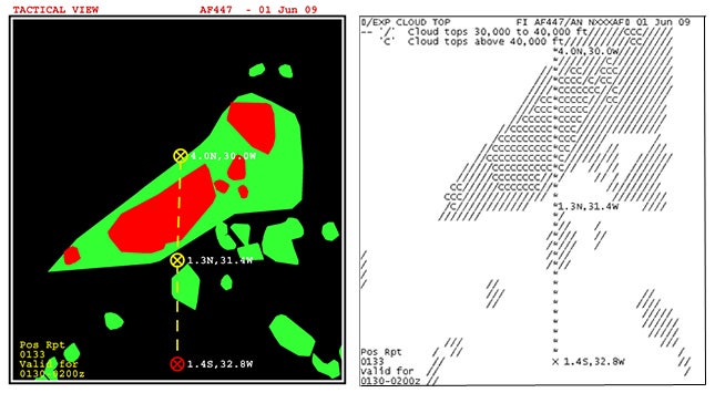 Maps showing the heights of storm clouds