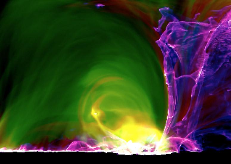 A solar flare modeled in the new study