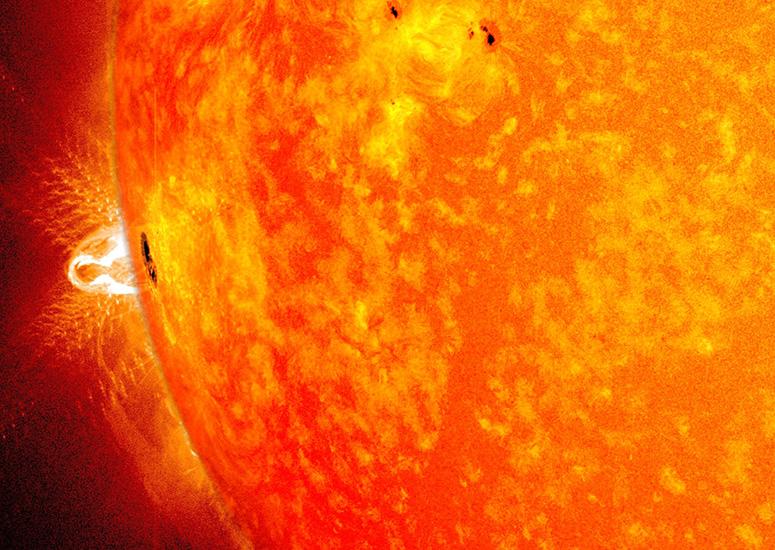 A solar flare on the surface of the Sun. Image: NASA