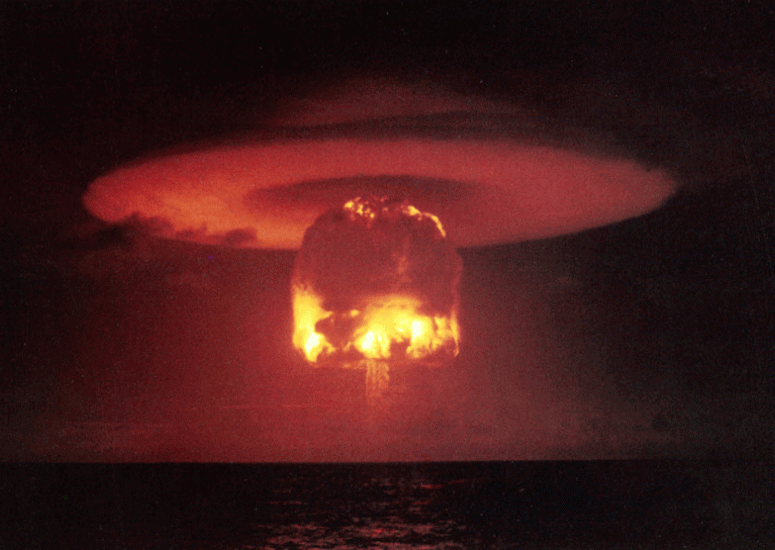 Nuclear test on Bikini atoll in 1954.