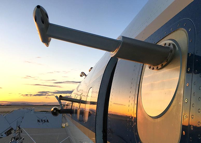 An inlet on the side of the NASA DC-8
